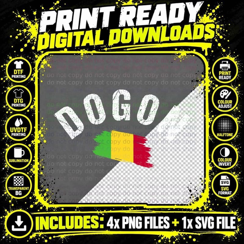 DOGON Mali Culture - Vintage Large Distressed Letters Png SVG Digital Bundle