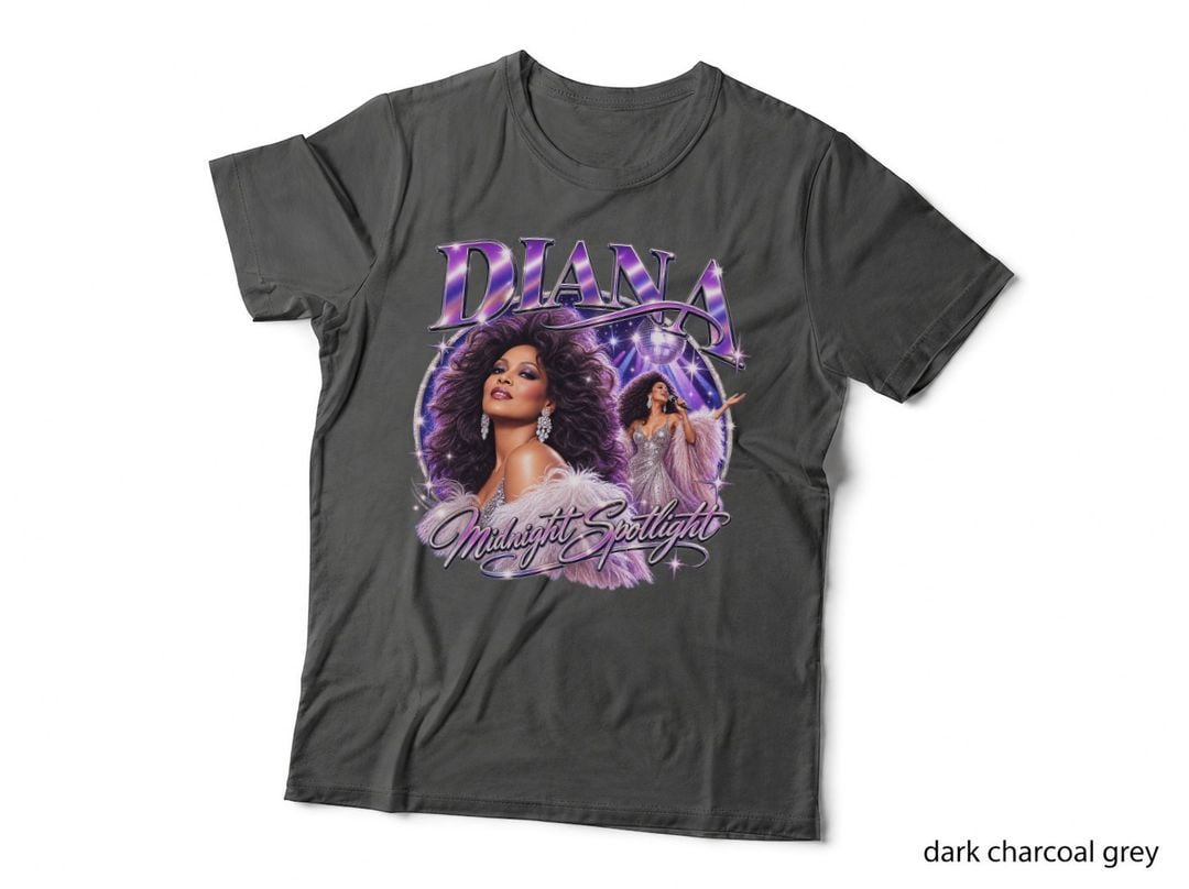 Diana Ross Midnight Spotlight Disco Diva Retro Glamour Music Graphic T-Shirt