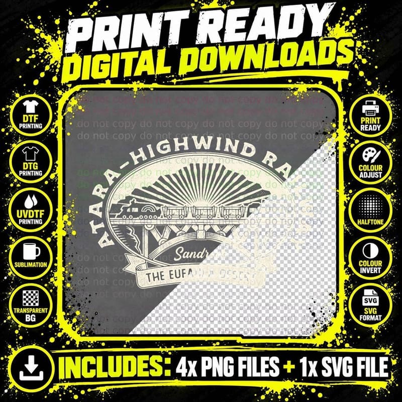 Eufaula Desert Railway Crest, Highwind Vintage Png SVG Digital Bundle