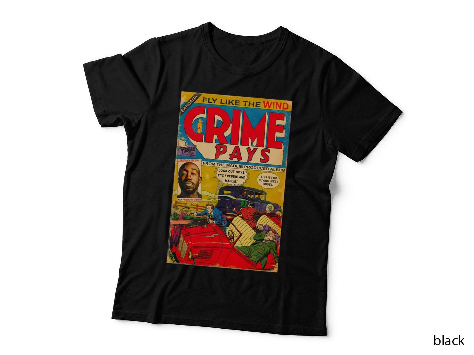 Freddie Gibbs Crime Pays T-Shirt, Vintage Comic Book Cover, Hip-Hop Art