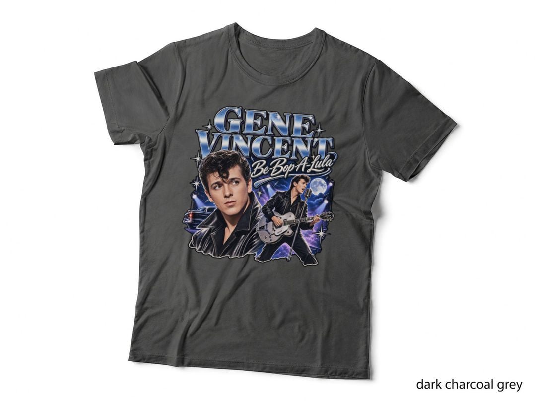 Gene Vincent Be Bop a Lula Rockabilly Leather Jacket 1950s Music Retro T-Shirt