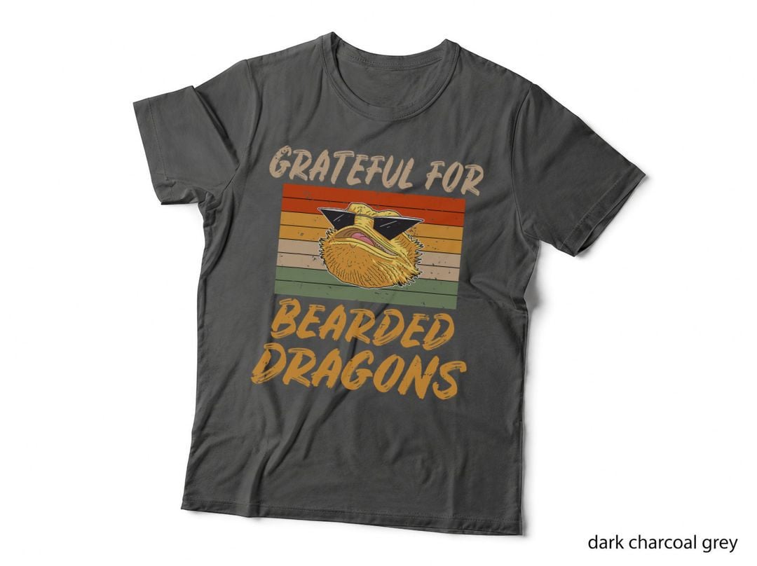 Grateful for Bearded Dragons Reptile Keeper T-Shirt, Vintage Retro