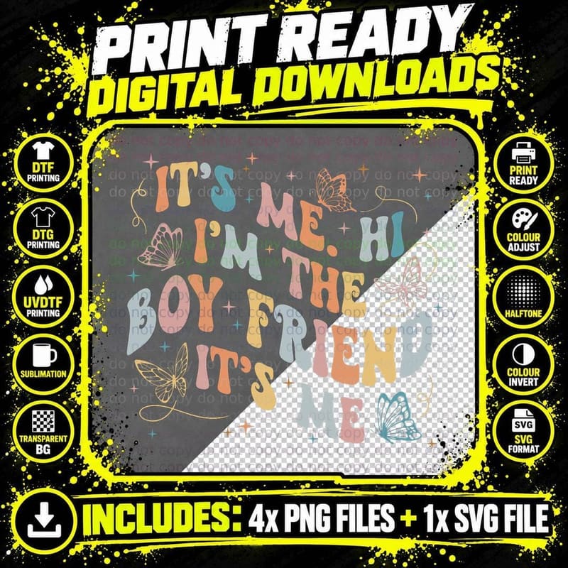 Groovy Its Me Hi I'm Boyfriend Its Me T-Shirt Png SVG Digital Bundle