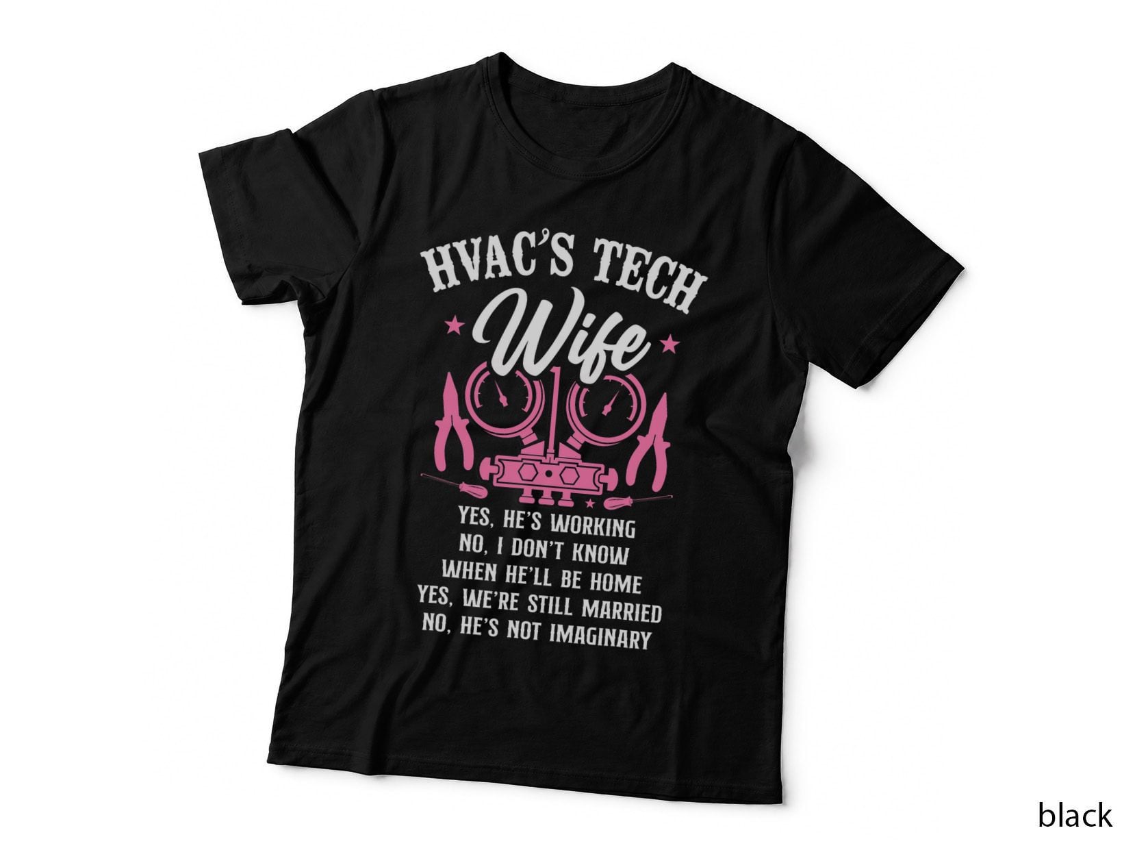 HVAC Technician Tech Wife Vintage Hvac Tech's Wife Yes, He's T-Shirt