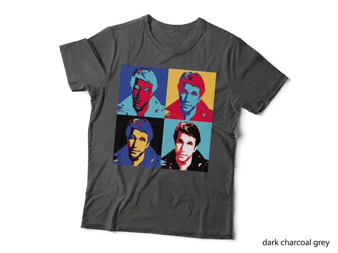 Happy Days Fonzie Four-Panel Pop Art Portrait, Retro TV Fan T-Shirt