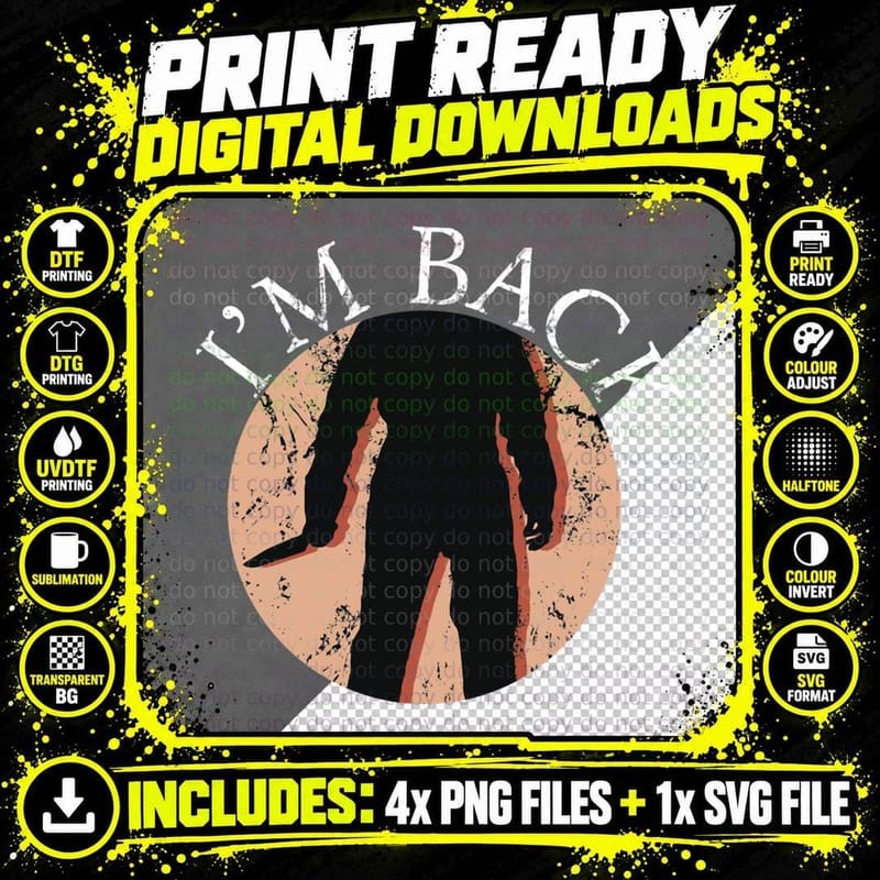 I Am Back -Michael Myers Classic T-Shirt Png SVG Digital Bundle