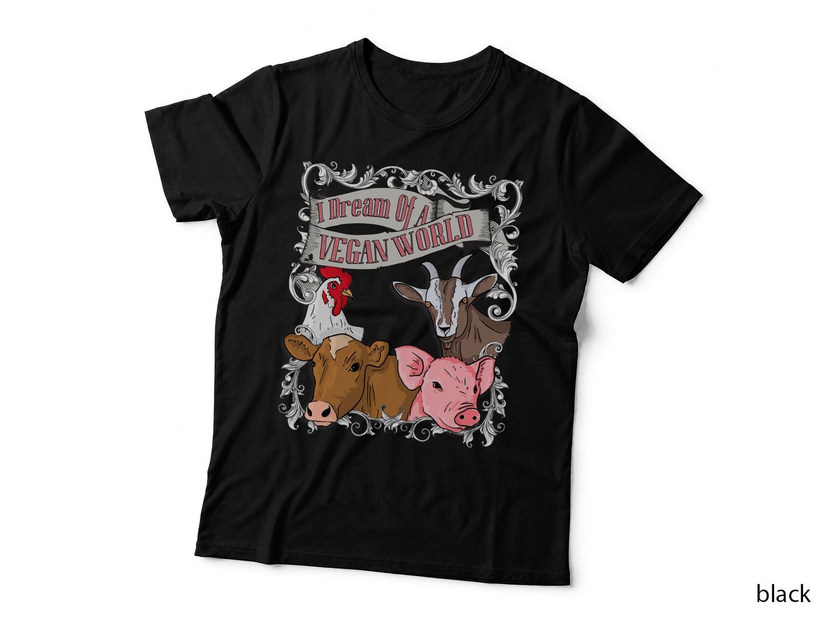 I Dream of a Vegan World - Animal Rights Vegan Vintage T-Shirt