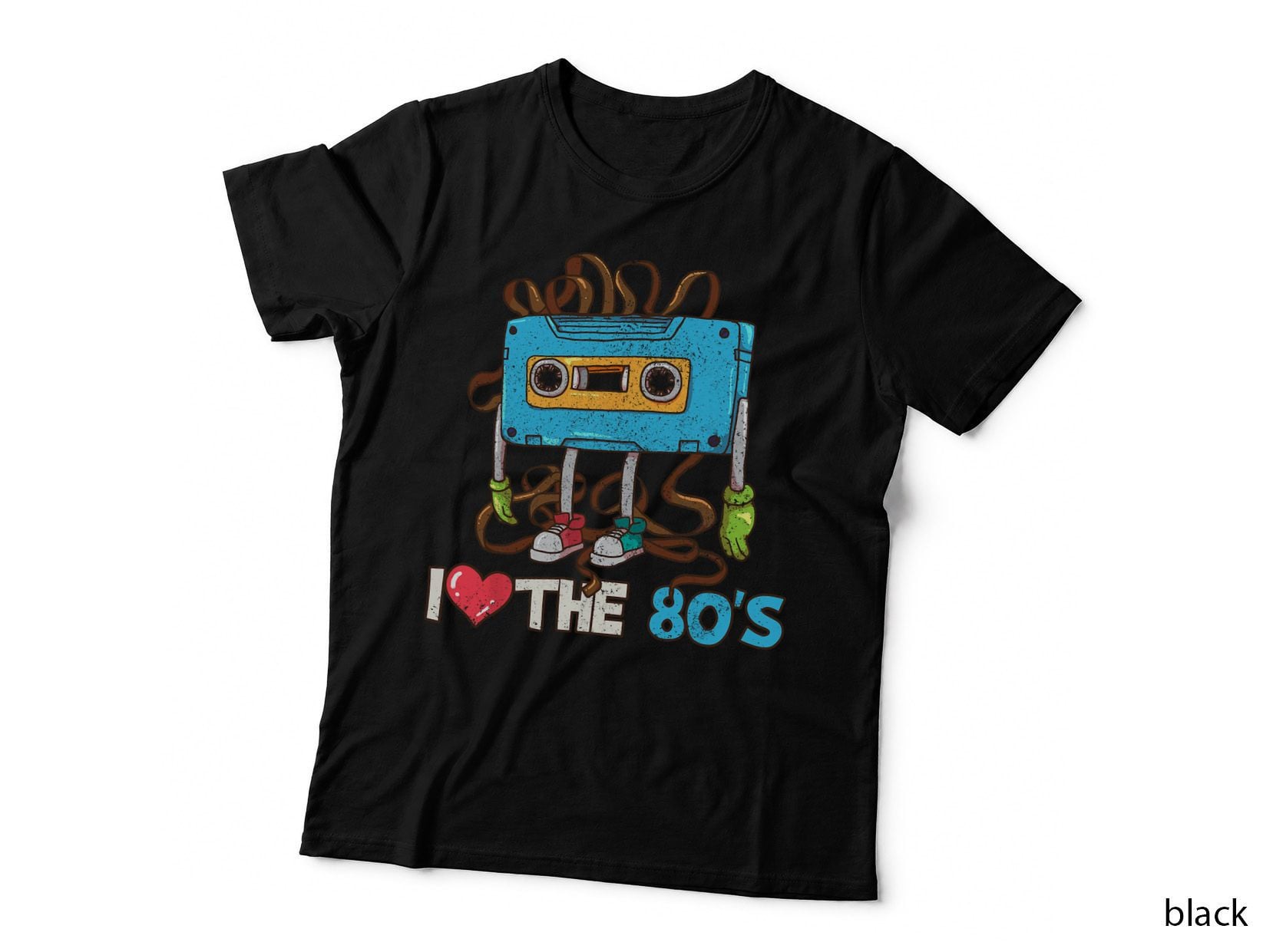I Love the 80S Cassette Tape Character T-Shirt, Retro Robot, Nostalgic