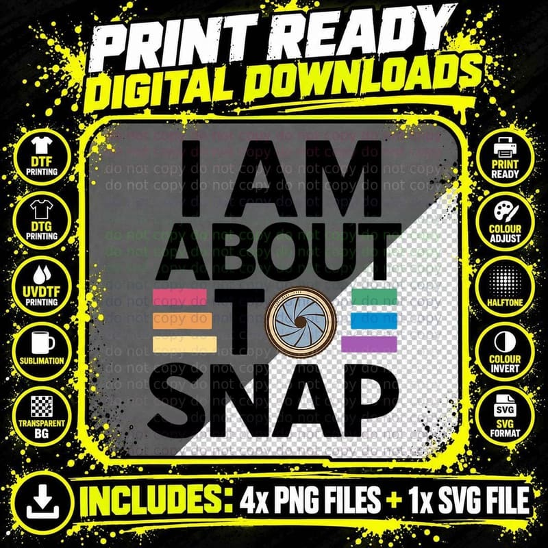I'm About to Snap - Retro Vintage Camera Png SVG Digital Bundle