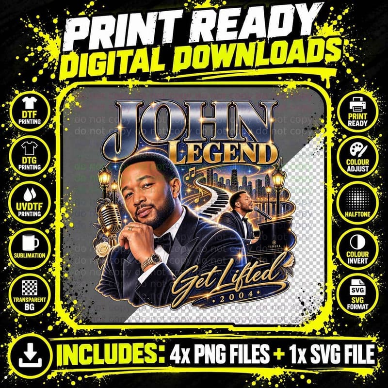John Legend Shirt Get Lifted 2004 Piano Neo Soul RNB Png SVG Digital Bundle