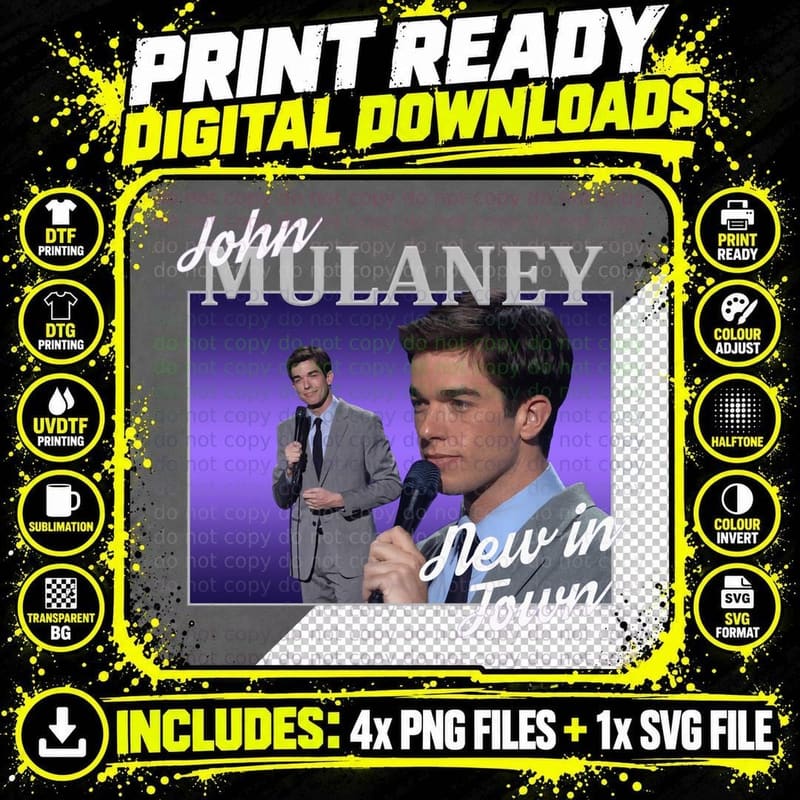 John Mulaney New in Town, Stand-Up Comedy Homage Retro Png SVG Digital Bundle