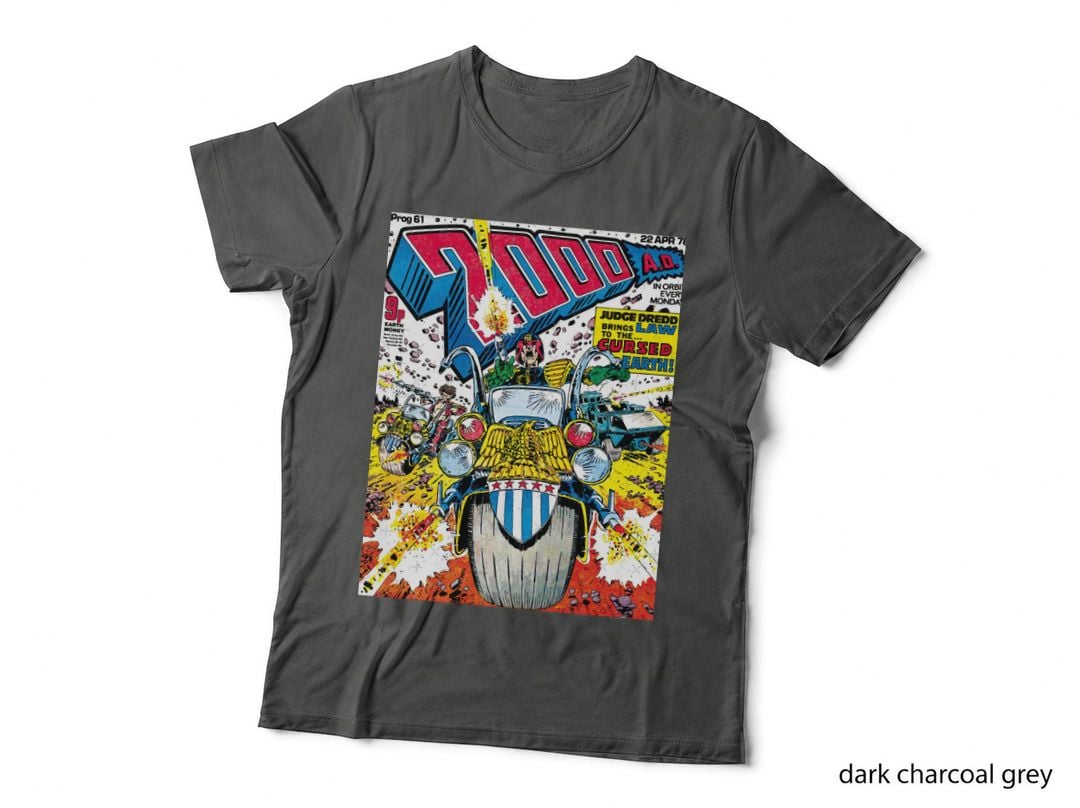 Judge Dredd Mega-City One T-Shirt, Retro Sci-Fi Style, 2000 AD Fan Art