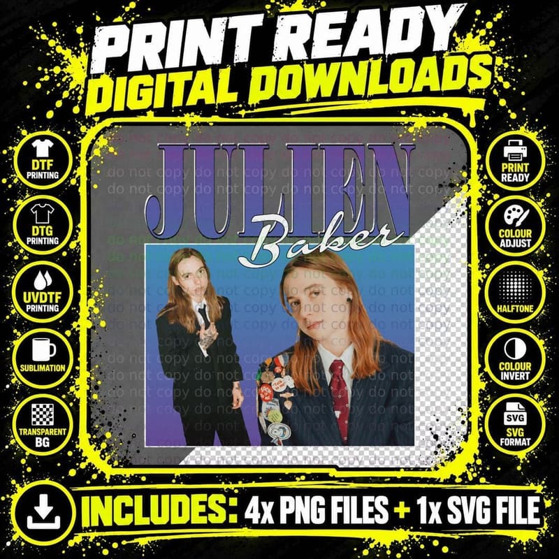 Julien Baker Indie Artist 90S Homage Png SVG Digital Bundle
