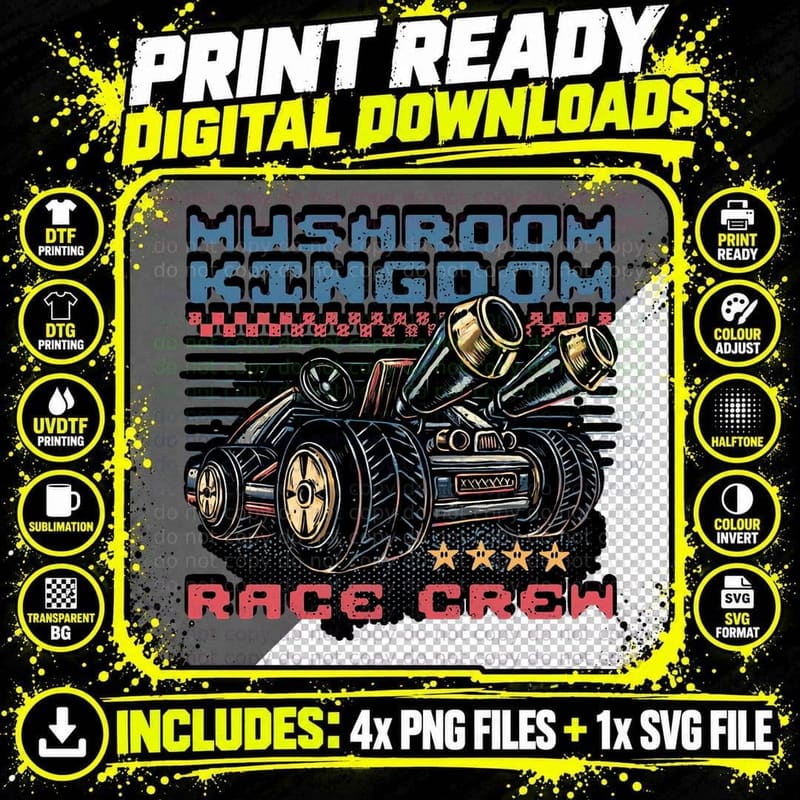 Kart Race Crew T-Shirt, Vintage Racing Tee Png SVG Digital Bundle