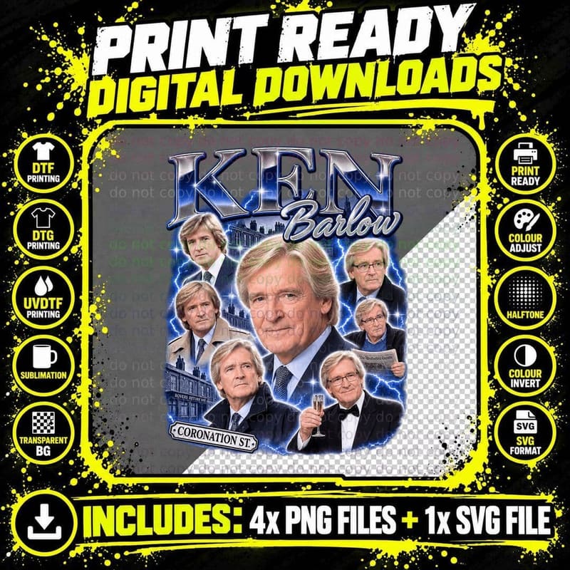 Ken Barlow Coronation Street Corrie Retro British UK TV Png SVG Digital Bundle