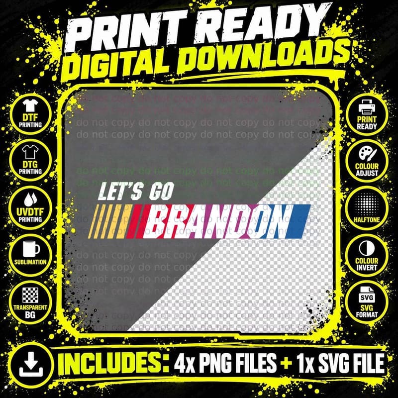Let's Go Brandon Classic T-Shirt Png SVG Digital Bundle