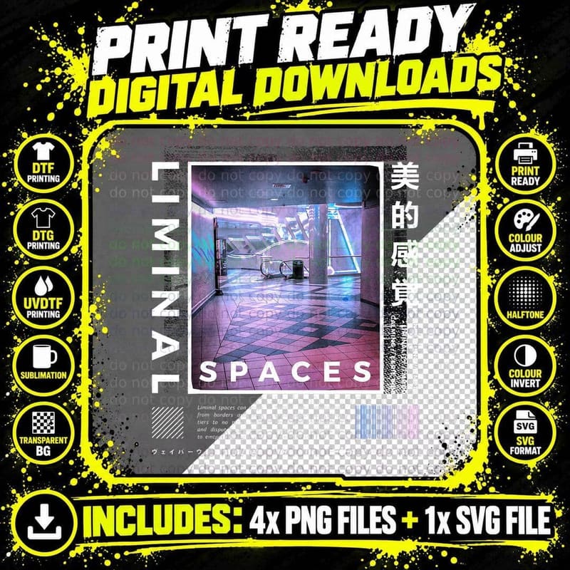 Liminal Spaces, Vaporwave, Retro T-Shirt Png SVG Digital Bundle