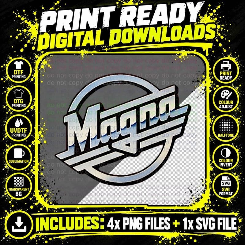 Magna Logo T-Shirt, Retro Sci-Fi Style, 80s Sci-Fi Fan Png SVG Digital Bundle