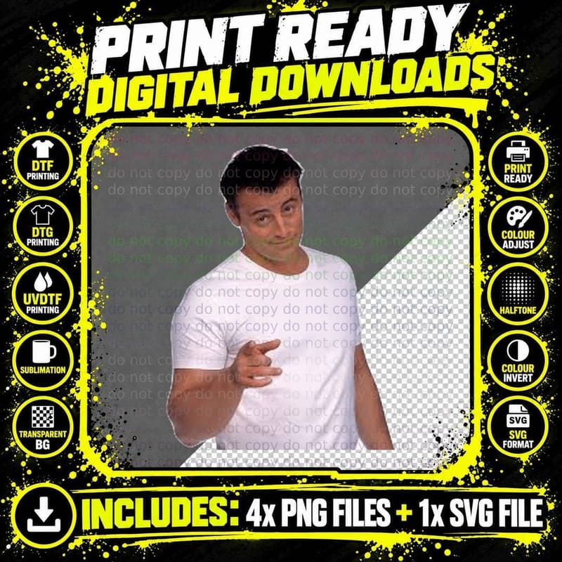Matt Leblanc T-Shirt, Comedy Icon Style Png SVG Digital Bundle