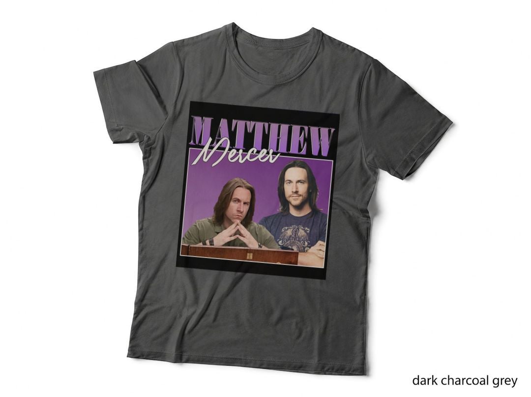 Matthew Mercer Critical Role Homage, Purple Retro Fan Art T-Shirt