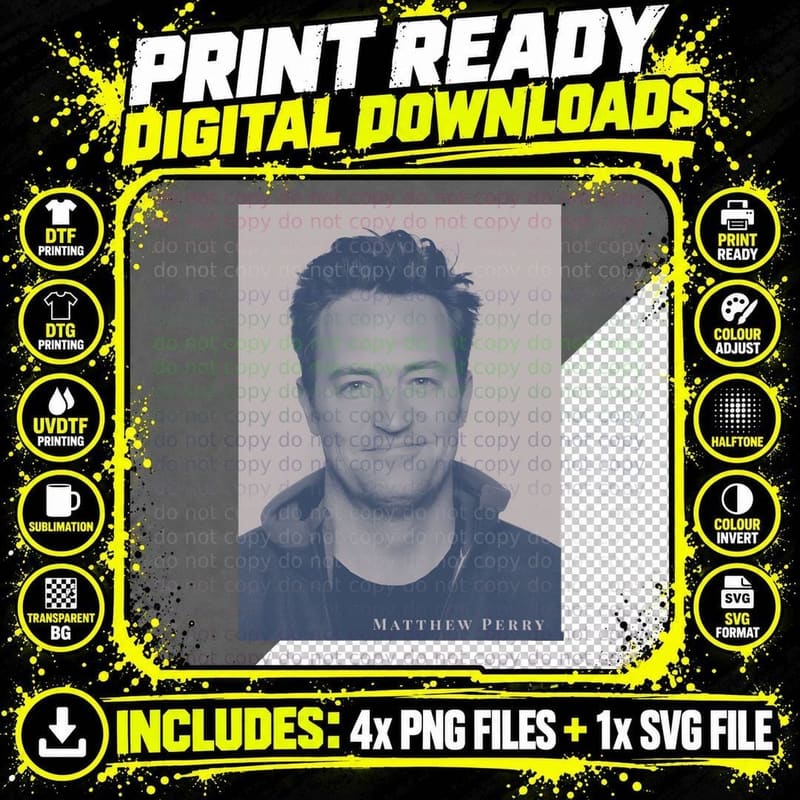 Matthew Perry Actor Classic T-Shirt, Vintage Retro Png SVG Digital Bundle