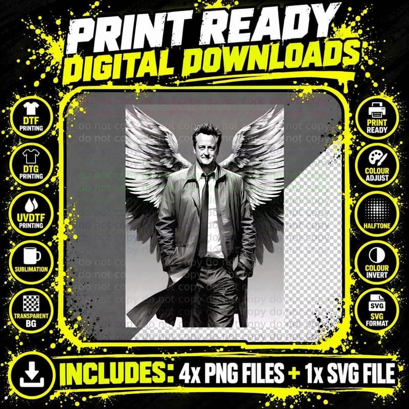 Matthew Perry Angel Wings T-Shirt, Vintage Hollywood Png SVG Digital Bundle