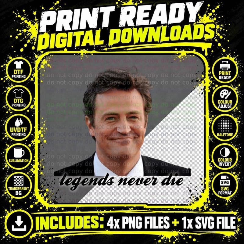 Matthew Perry Legends Never Die T-Shirt Png SVG Digital Bundle