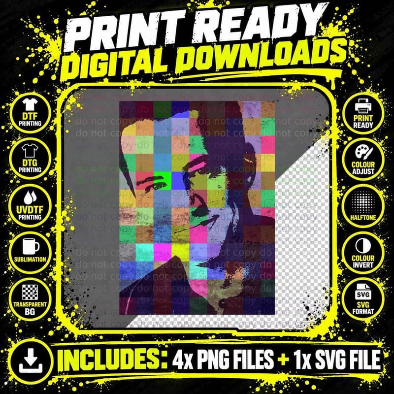 Matthew Perry Pop Art T-Shirt, Colorful Pixelated Print Png SVG Digital Bundle