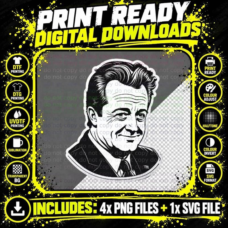 Matthew Perry T-Shirt, Celebrity Portrait Style Png SVG Digital Bundle