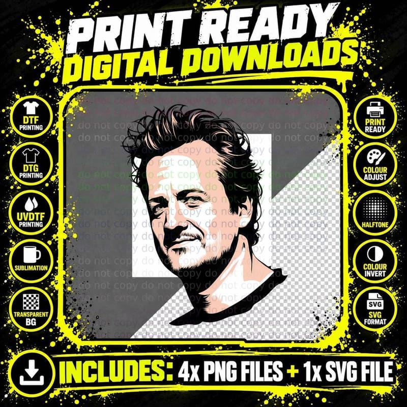 Matthew Perry Tribute T-Shirt, Pop Culture Icon Png SVG Digital Bundle