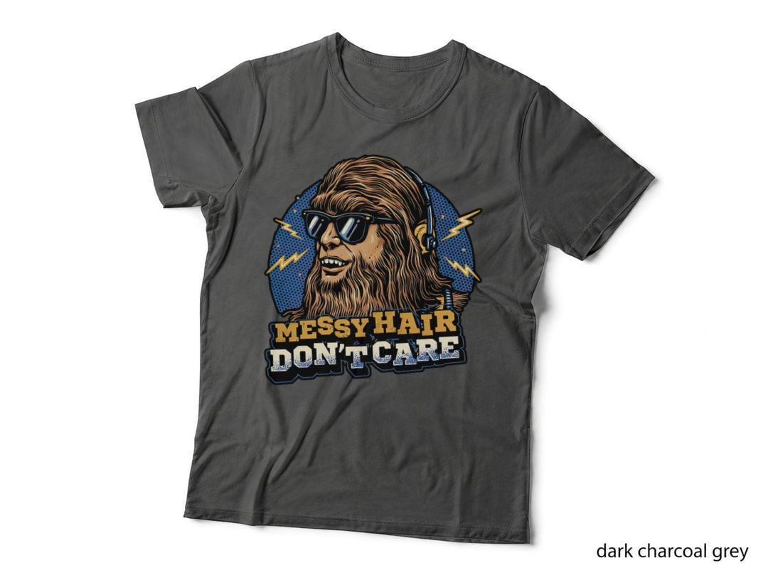 Messy Hair Don't Care T-Shirt, Retro 80s Style Tee, Gift for Hipsters