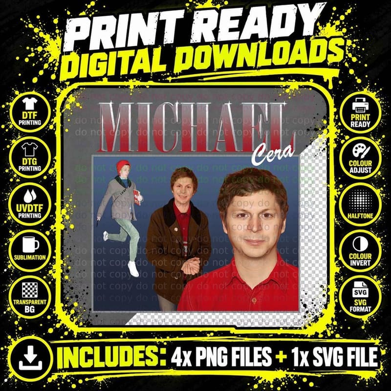 Michael Cera T-Shirt, Retro Indie Style Png SVG Digital Bundle