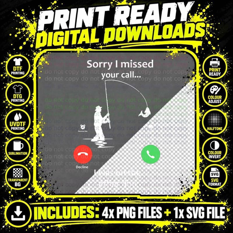 Missed Call T-Shirt, Phone Call Design, Retro Tech Style Png SVG Digital Bundle