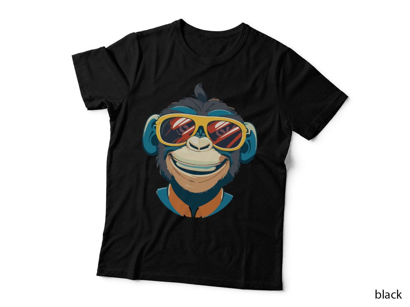 Monkey Sunglasses T-Shirt, Retro Animal Print, Pet Lover Apparel