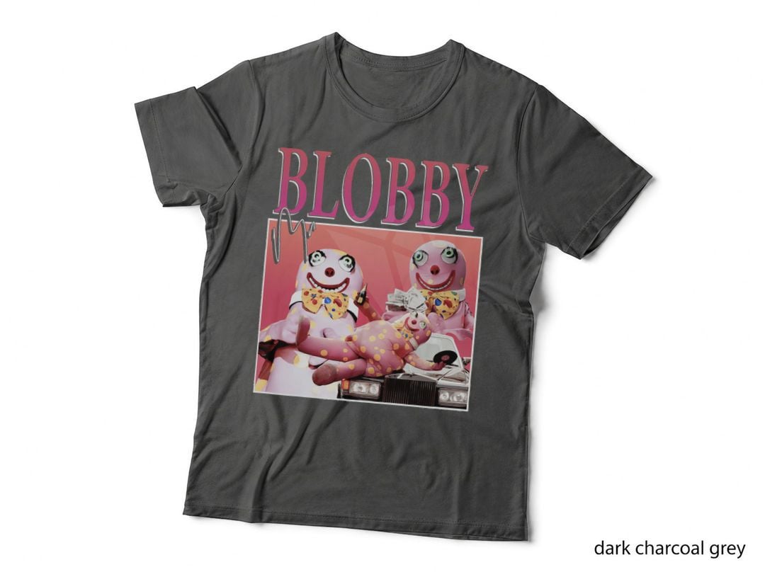 Mr Blobby Pink Spotted Costume Duo, Retro British TV Fan T-Shirt