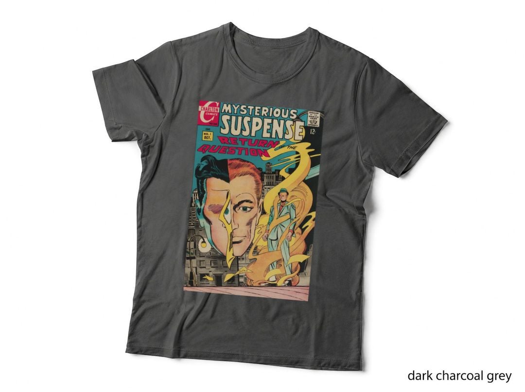 Mysterious Suspense Charlton Comic Cover, the Question Returns, Retro Tee