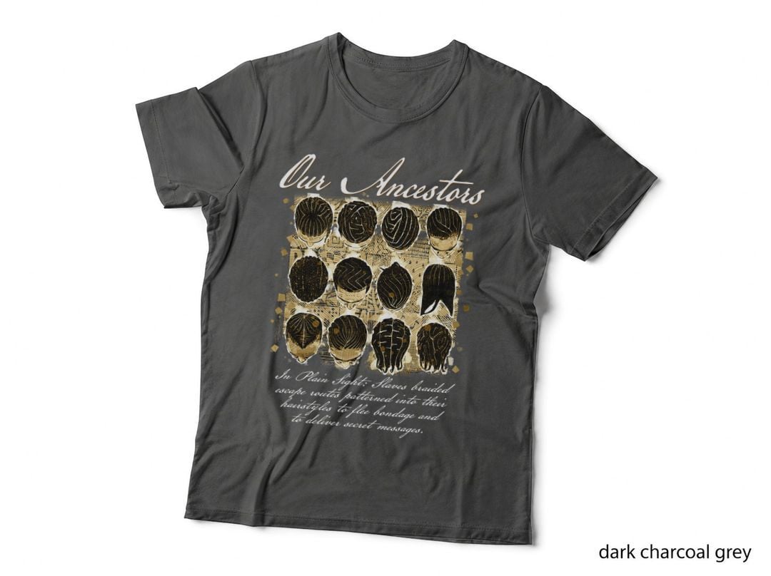 Our Ancestors Escape Routes Braids Vintage Black History T-Shirt