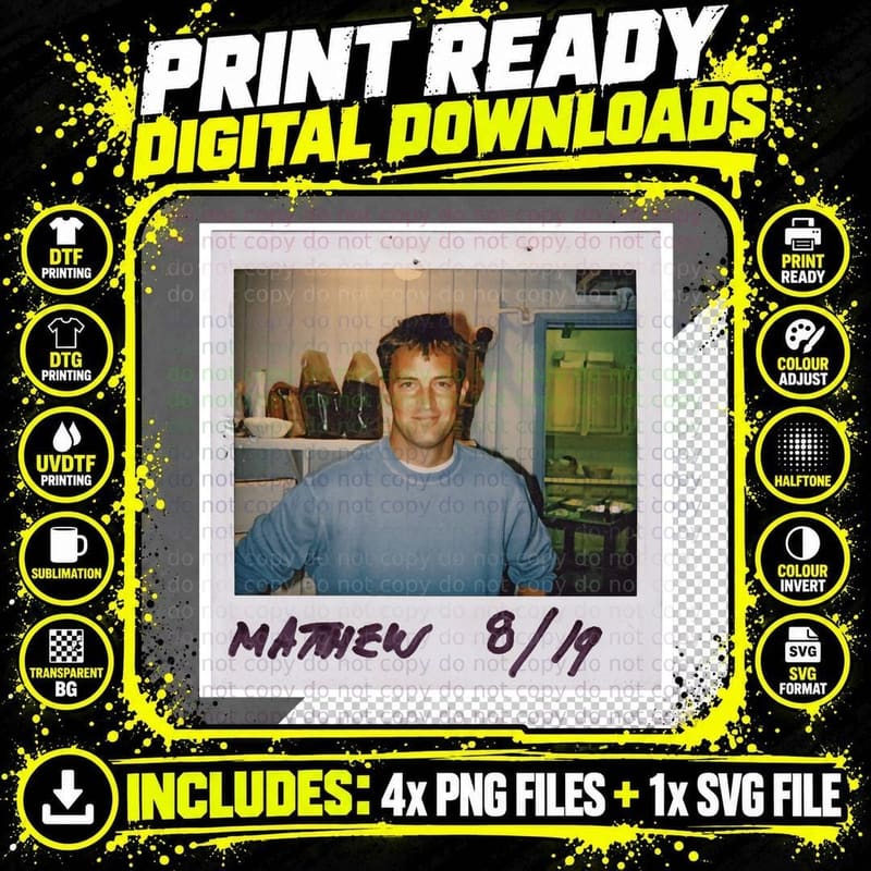 Polaroid Matthew T-Shirt, Vintage Photography Png SVG Digital Bundle