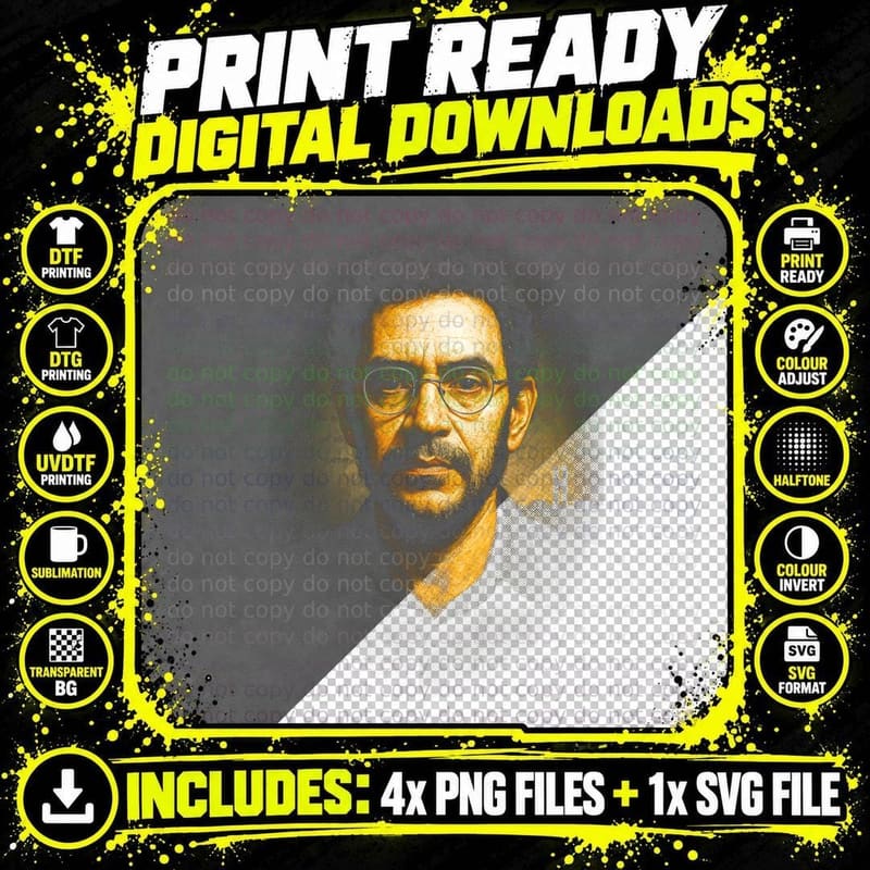 Renato Russo Portrait T-Shirt, Music Fan Gift Png SVG Digital Bundle