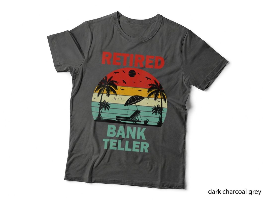 Retired Bank Teller Retirement Gift T-Shirt, Vintage Beach, Retirement Party