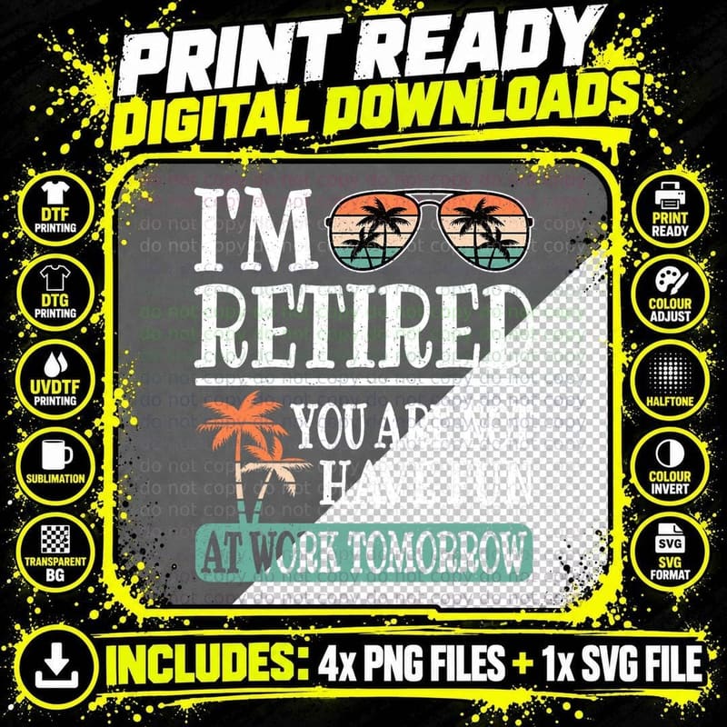 Retirement Sunglasses T-Shirt, Vintage Summer Vibes Png SVG Digital Bundle