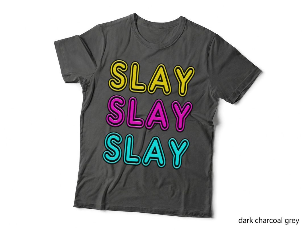 Retro 80's Vintage Neon Sign Slay T-Shirt