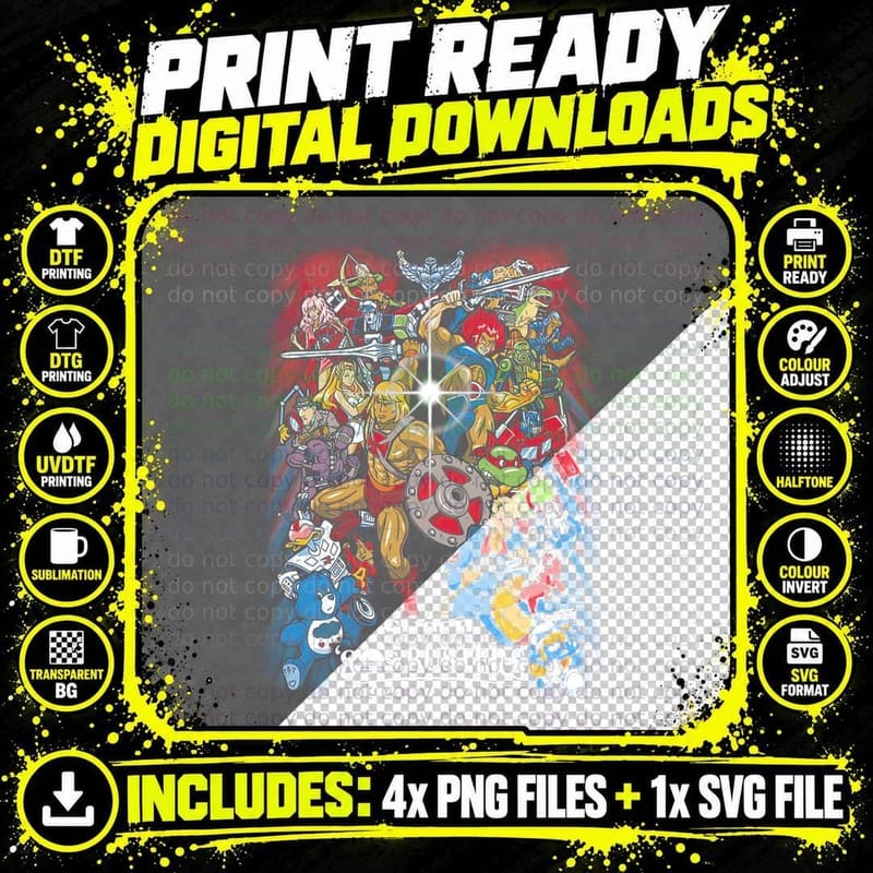 Retro 80S Cartoon Busters T-Shirt, Classic TV Animation Png SVG Digital Bundle