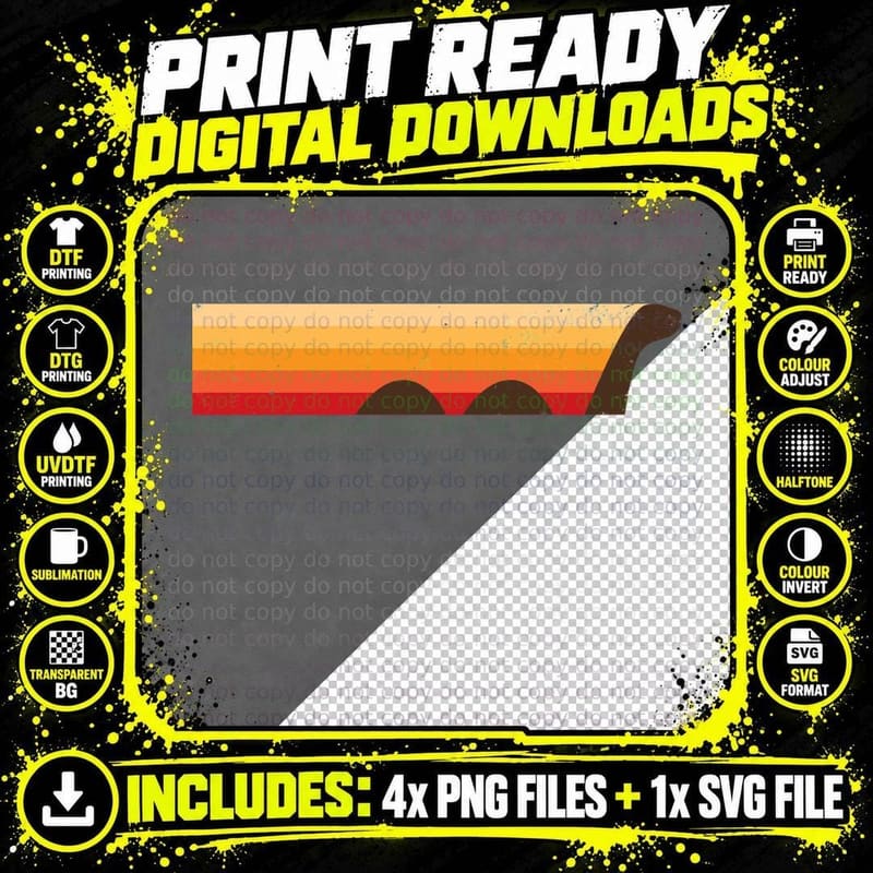 Retro Loch Ness T-Shirt Png SVG Digital Bundle