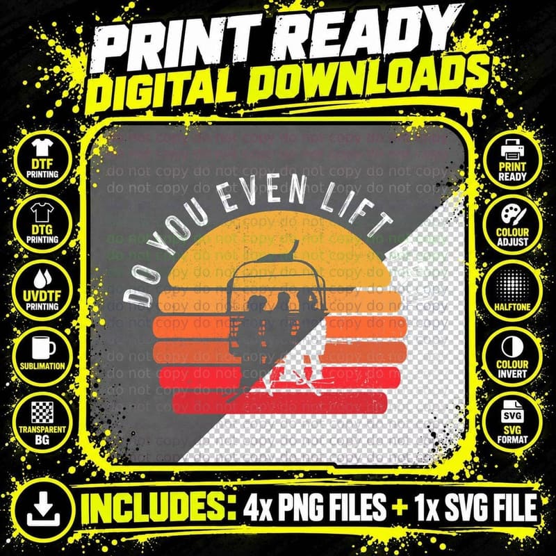 Retro Skiing Winter Sports - Skier Mountains Vintage Png SVG Digital Bundle