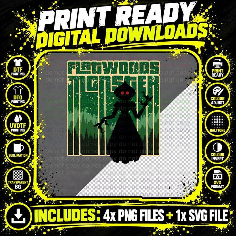 Retro the Flatwoods Monster - Original Wv Cryptid Png SVG Digital Bundle