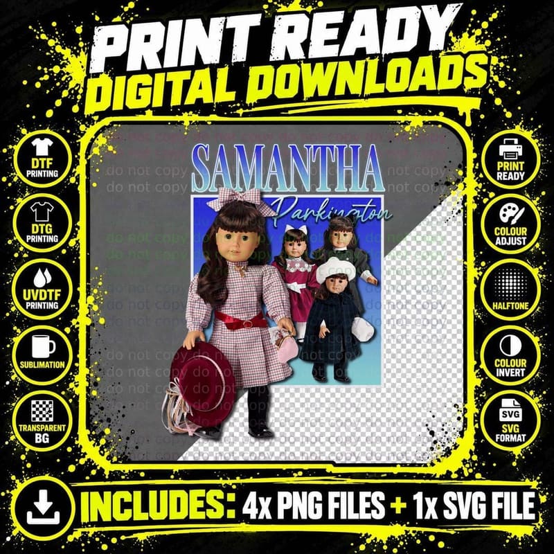 Samantha Parkington T-Shirt, American Girl Doll Fan Png SVG Digital Bundle