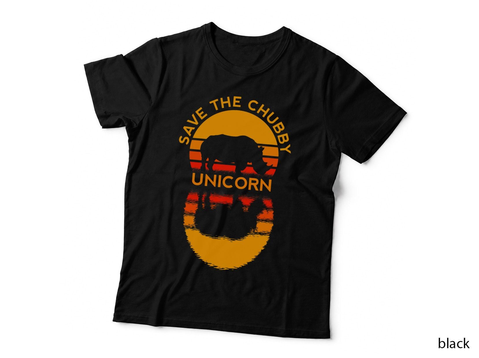 Save the Chubby Unicorn T-Shirt, Retro Colors, Animal Lover Apparel