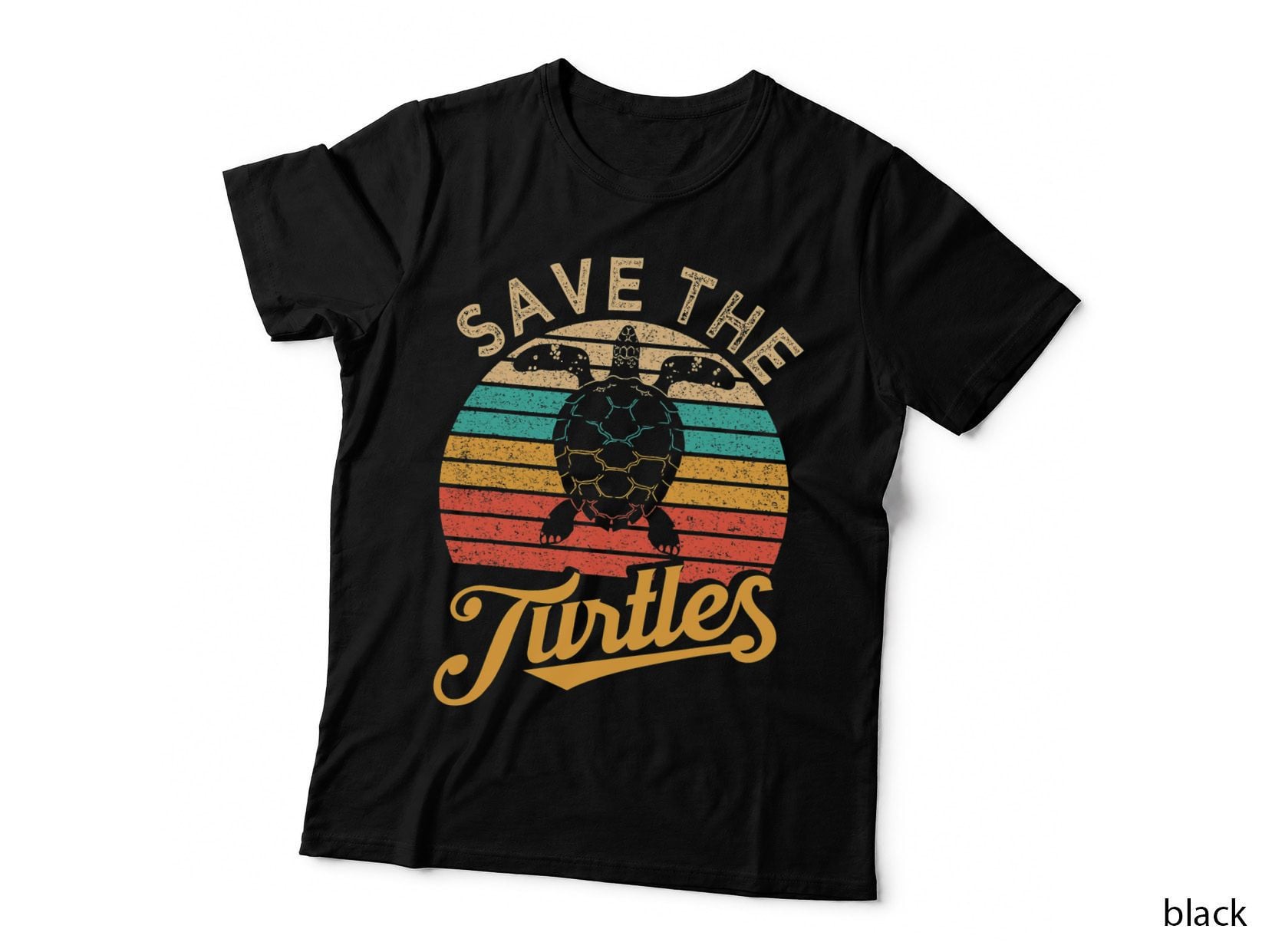 Save the Turtles Animal Rights Sea Turtle Retro Style Gift T-Shirt