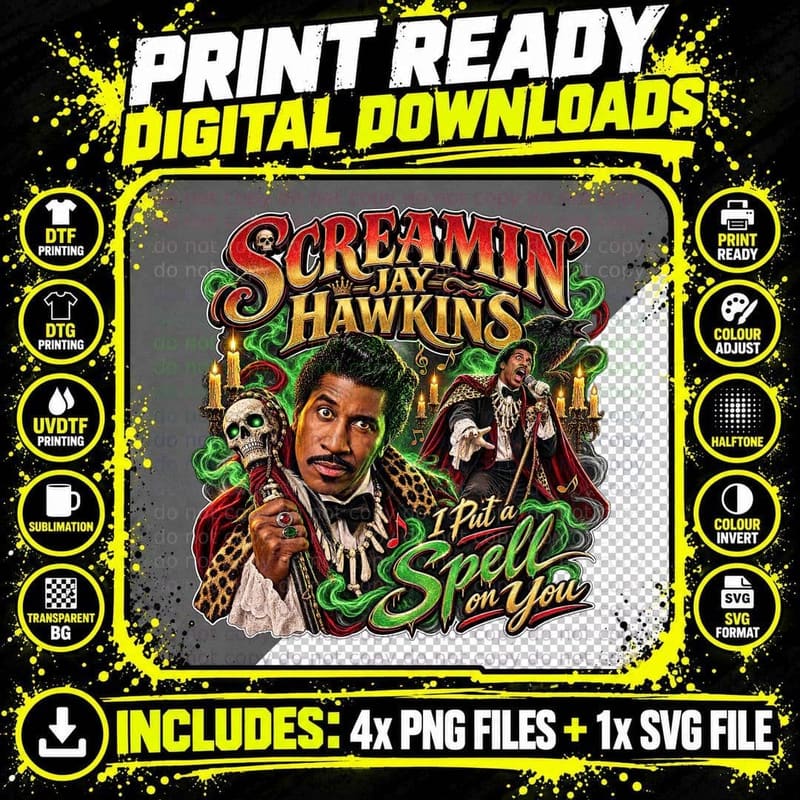 Screamin' Jay Hawkins I Put a Spell on You Retro R&b Png SVG Digital Bundle
